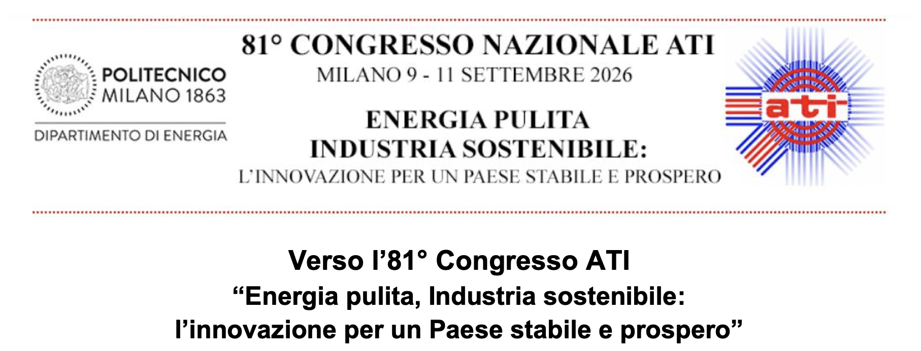 Congresso ATI 2026 - Energia pulita, industria sostenibile: l’innovazione per un Paese stabile e prospero